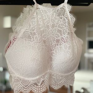 PINK Victoria's Secret white lace bralette